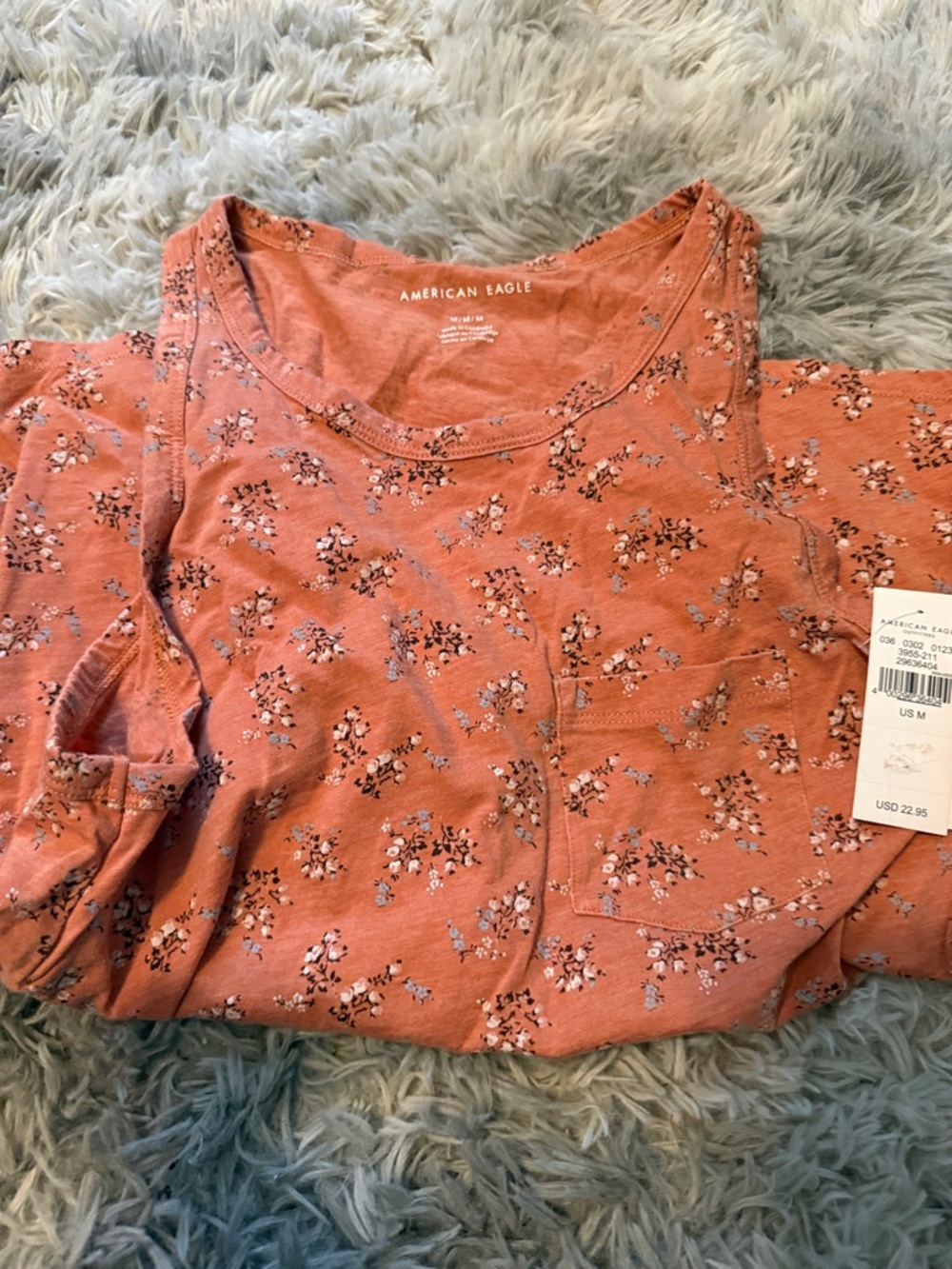 American Eagle Outfitters Rust Floral Tank Top